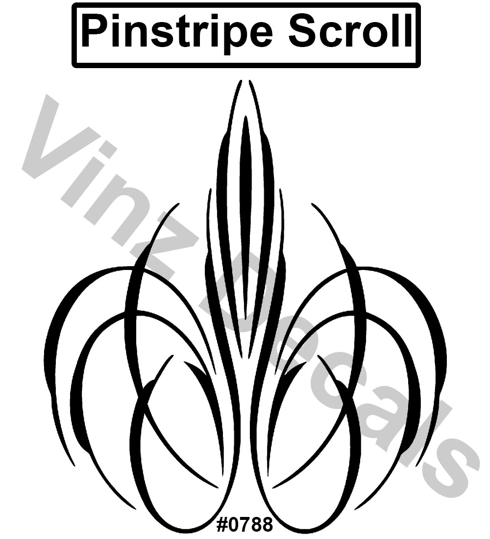 High-Quality Vinyl Pinstripe / Scroll Decal -Many Colors & Sizes- Free Shipping!