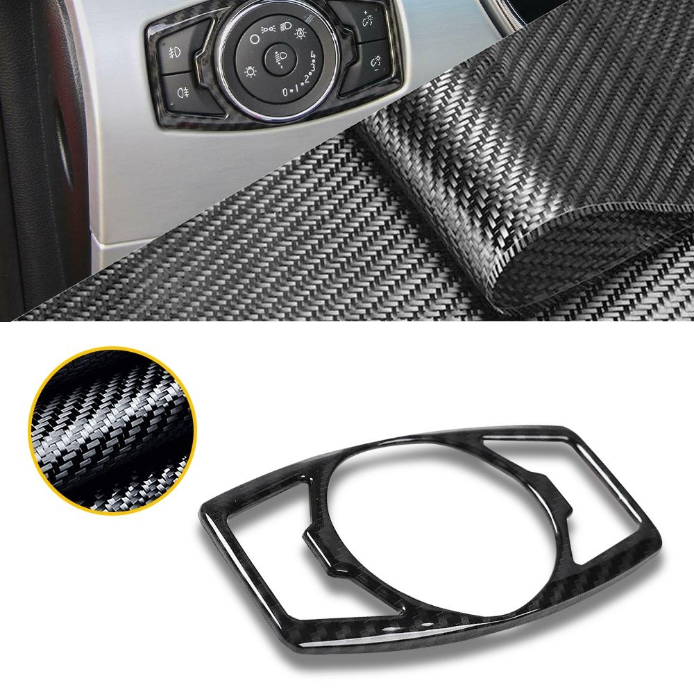 1/2set Switch Trim Headlight Decor for Cover Ford F150/Mustang 2015-2019 Carbon