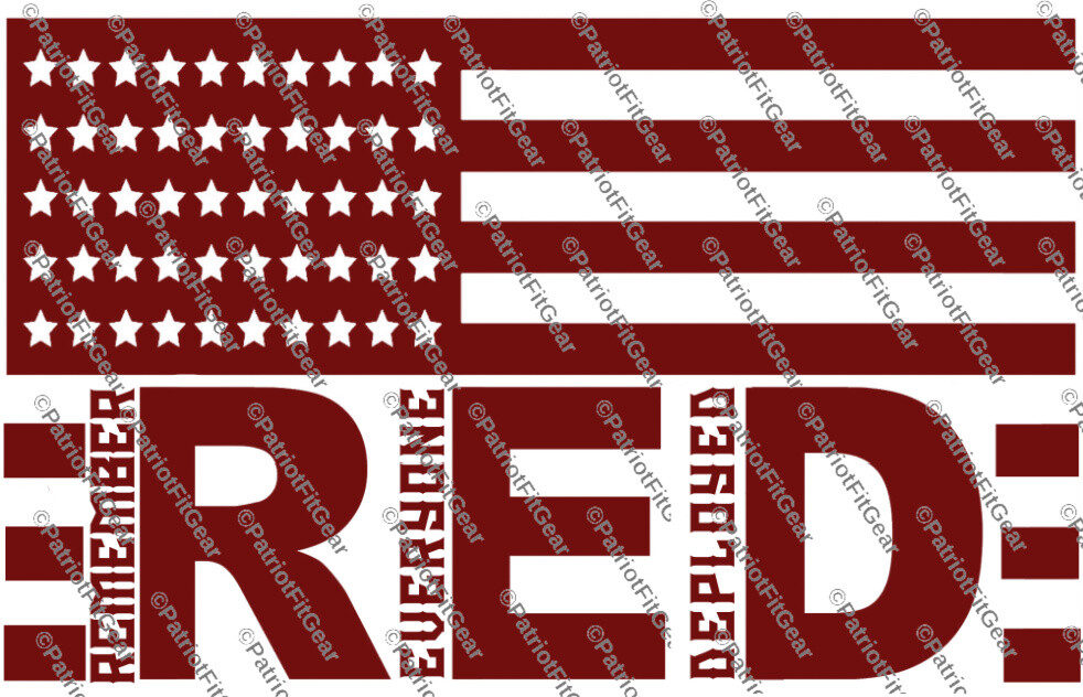 R.E.D.,Remember Everyone Deployed,Support Our Troops,Flag,Stickers,Vinyl Decal