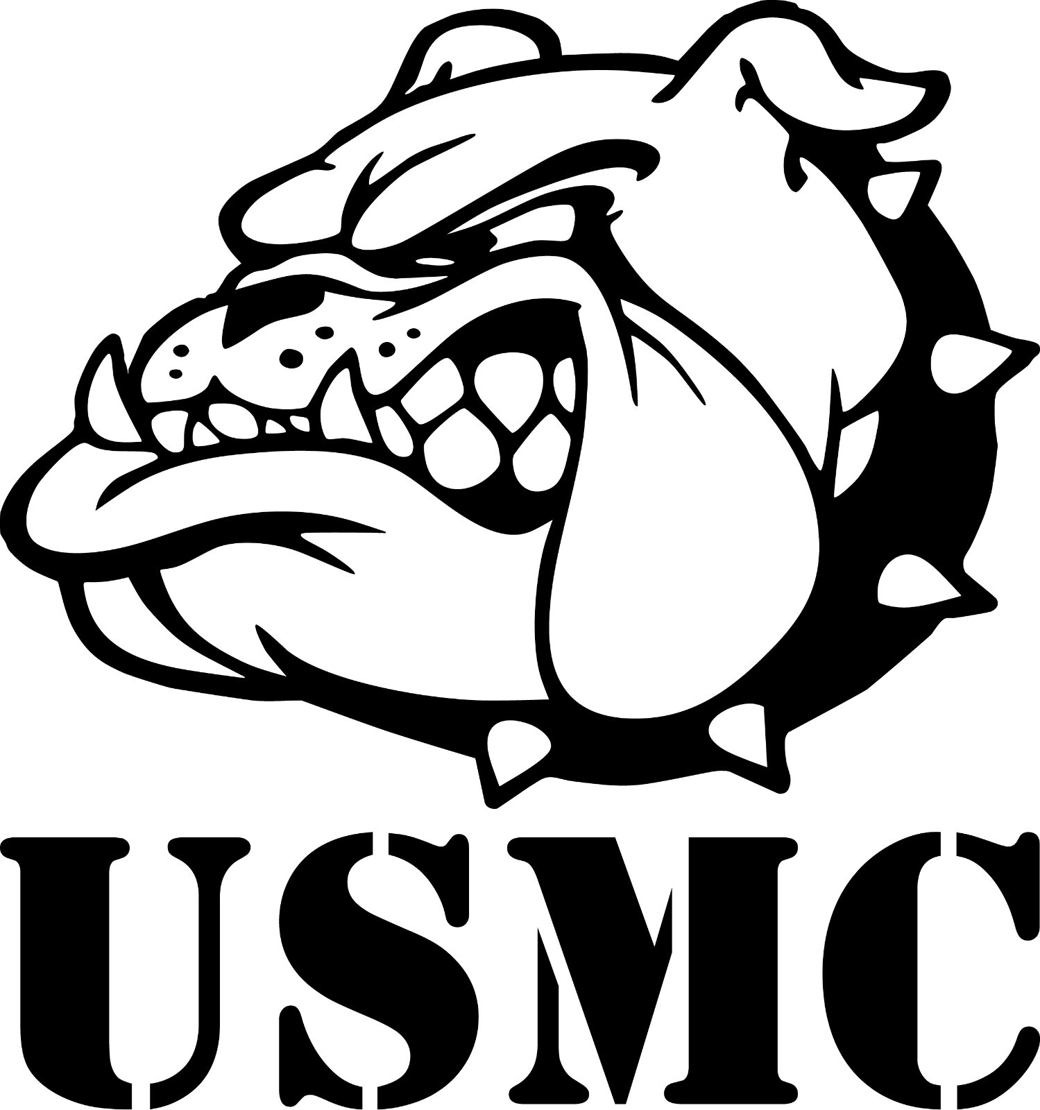USMC Bulldog Marine Corp Marines Logo Vinyl Decal Multiple Colors and Sizes