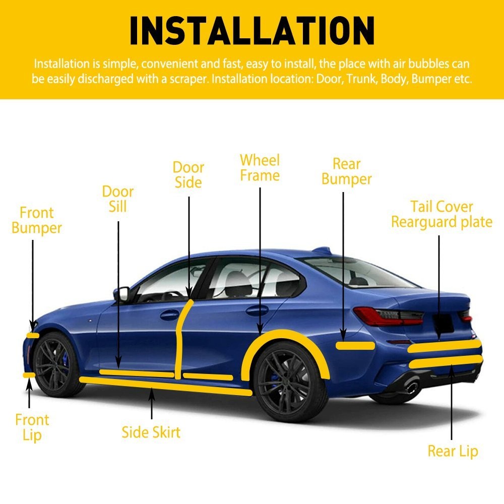 Carbon Sticker Fiber Sill Strip Car Door Scuff Protector Cover Anti Scratch Body