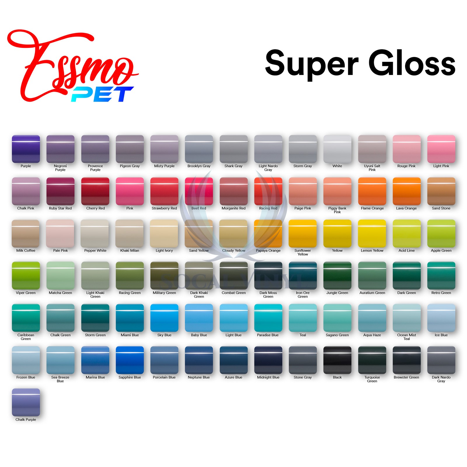 ESSMO PET Super Gloss Azure Blue Car Vehicle Vinyl Wrap Decal Sheet Like Paint