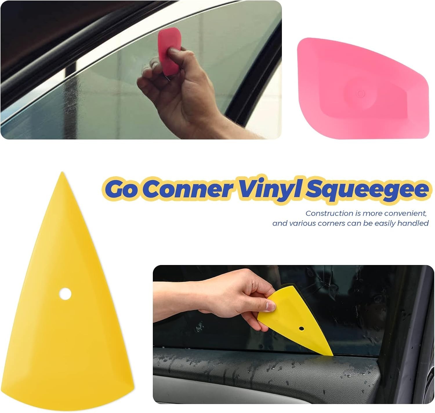 Versatile 7-Piece Vehicle Tint Tool Kit with Safety Cutter and Squeegees