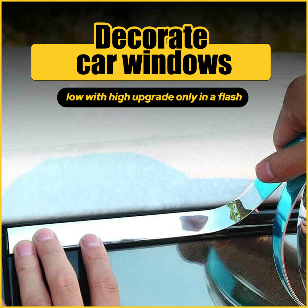 Chrome Molding Trim 0.4~1” Wide Automotive Trunk Body Side Bumper Strip Decor