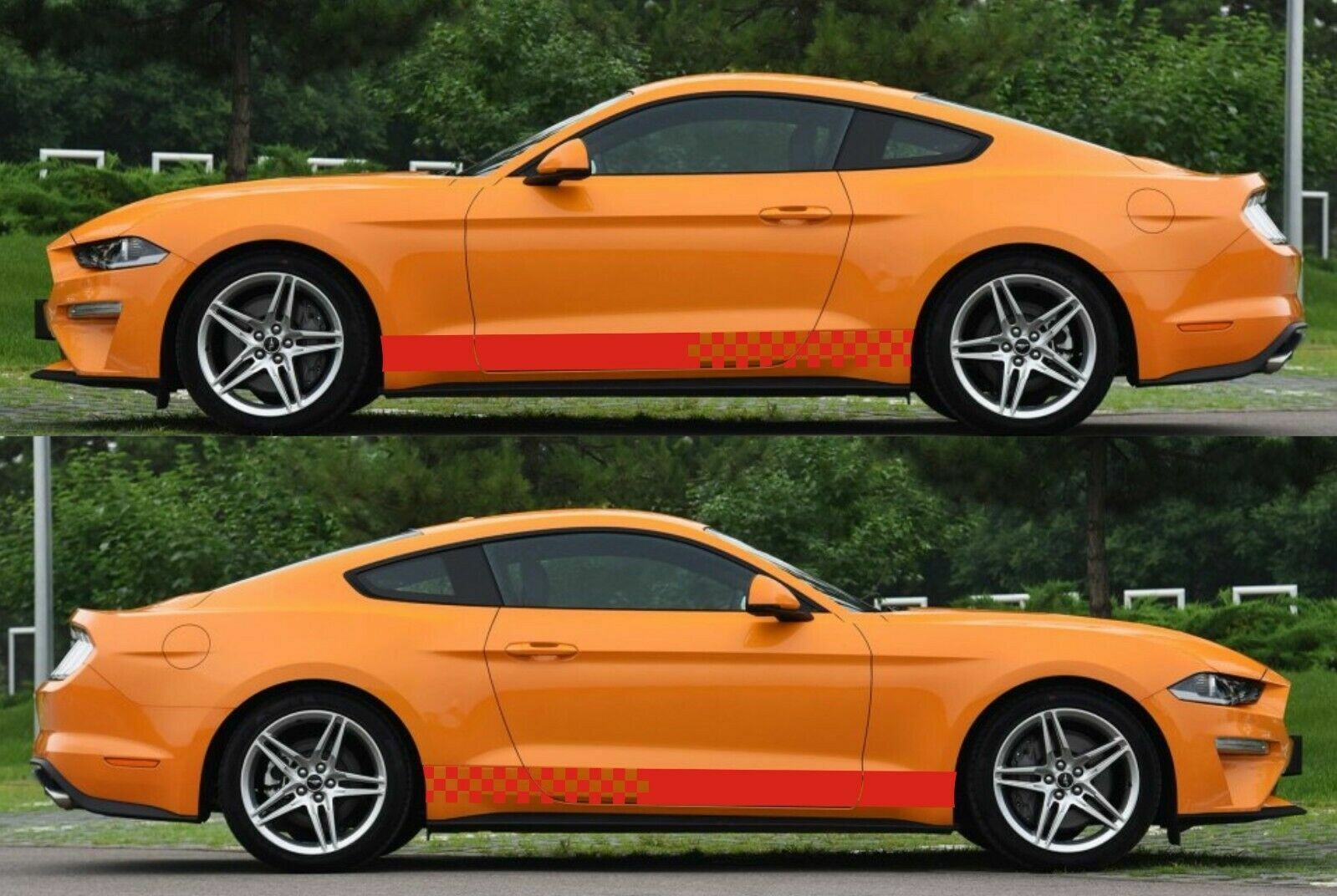 2 Decal sticker Stripes kit set For Ford Mustang GT body panel parts lowering v8
