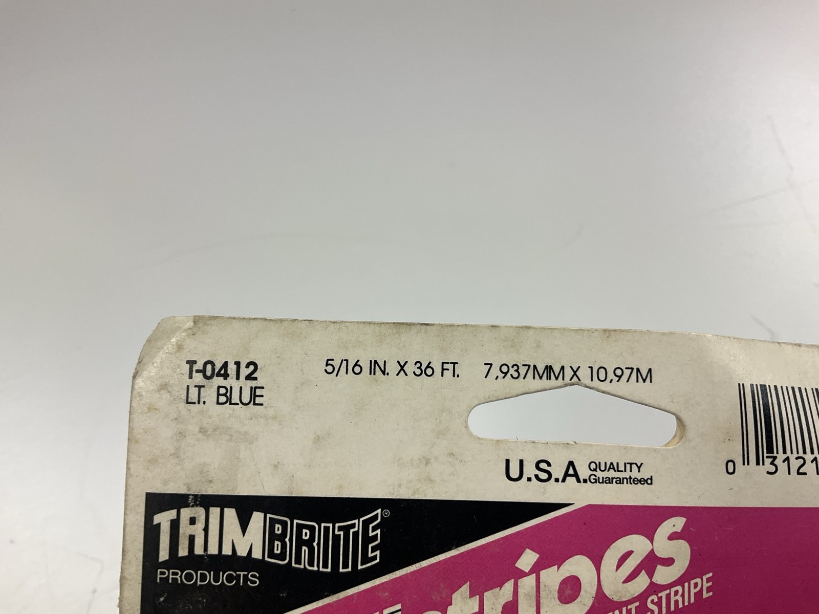 Trimbrite T-0412 Pinstripe Striping Tape, 5/16in X 36 Feet, Light Blue