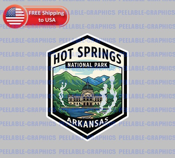 Hot Springs National Park Arkansas Travel Luggage Window Vinyl Decal Sticker A