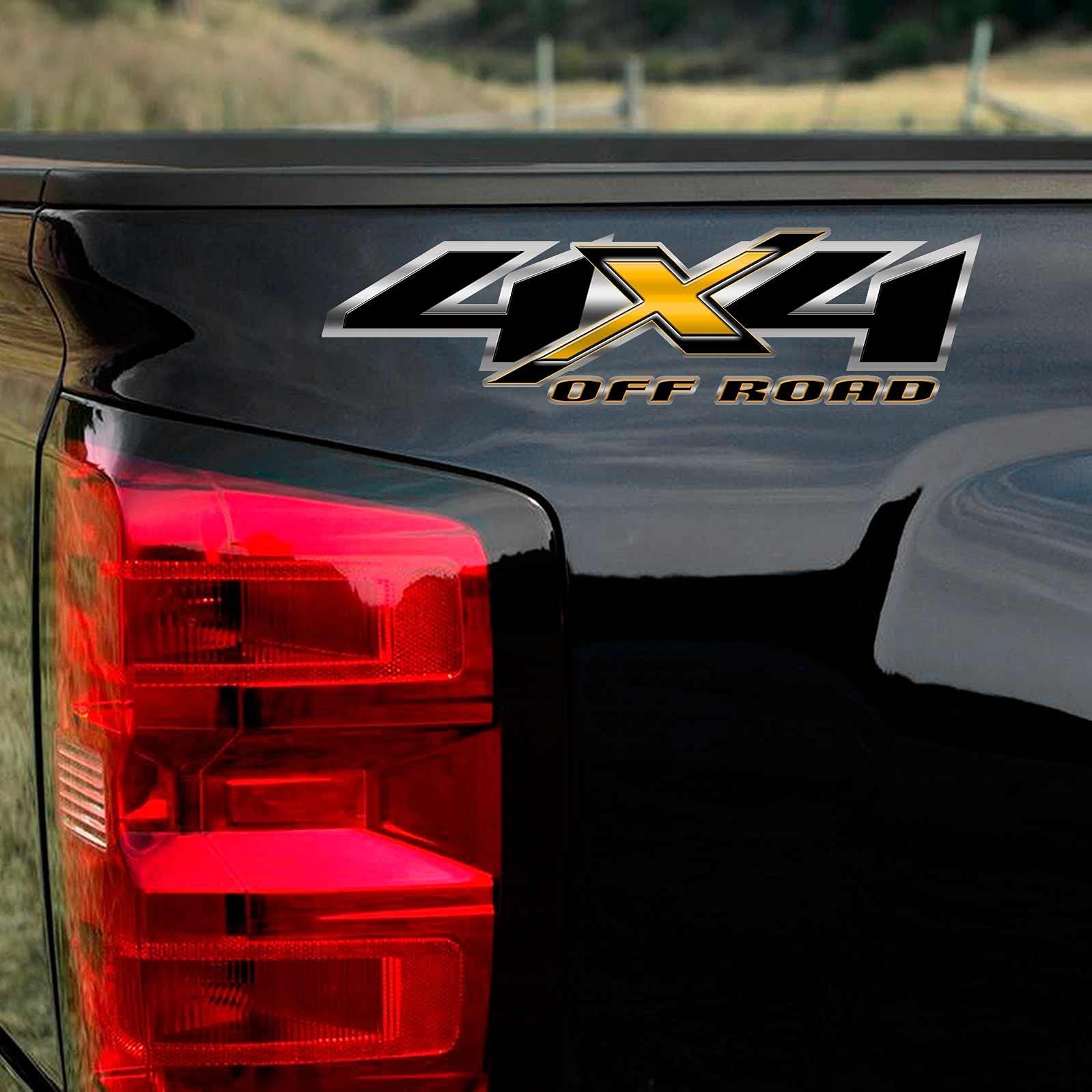 4×4 Yellow & Black Truck Decal Set – Off-Road Vehicle Graphics, Custom Stickers
