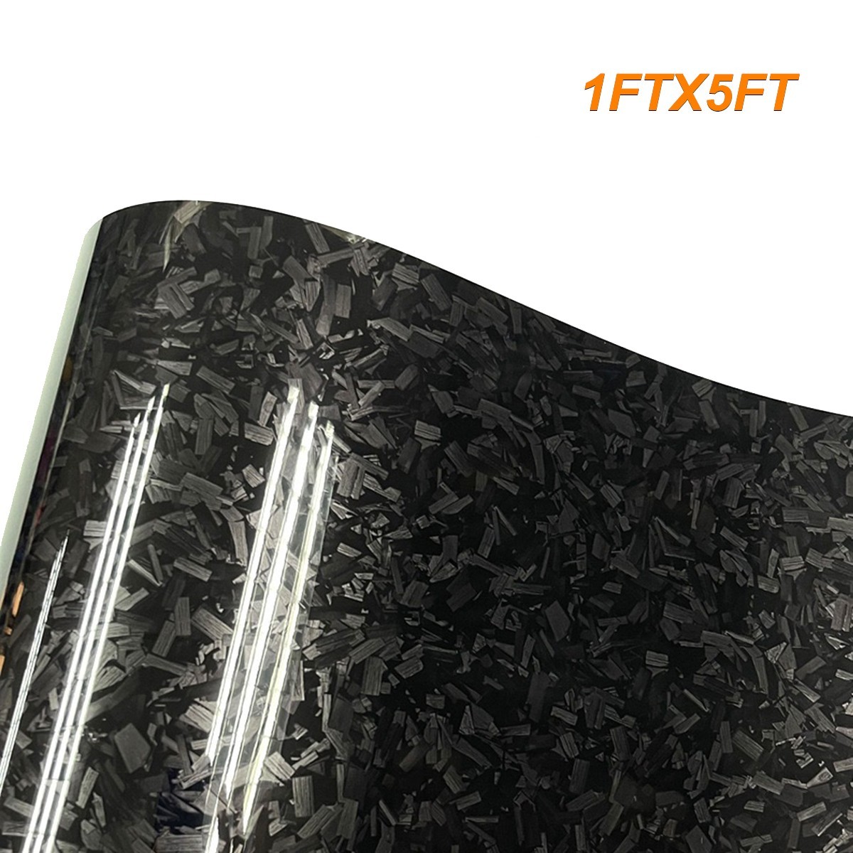 Ultra Gloss PET Liner Black Forged Carbon Fiber Wrap Car Vinyl Air Release DIY