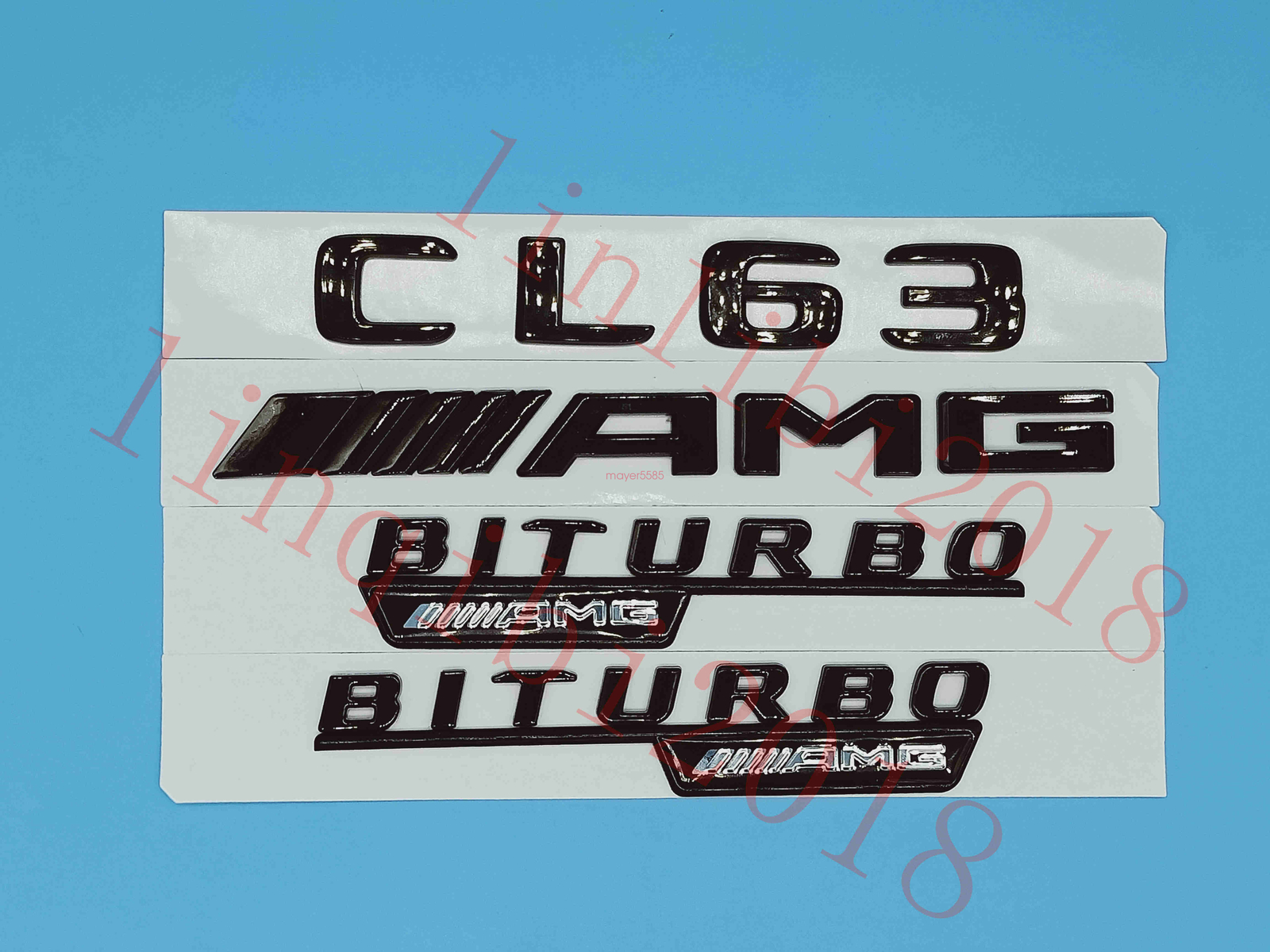 Gloss Black Flat ” CL63 AMG BITURBO ” Trunk Embl Badge Sticker for Mercedes Benz