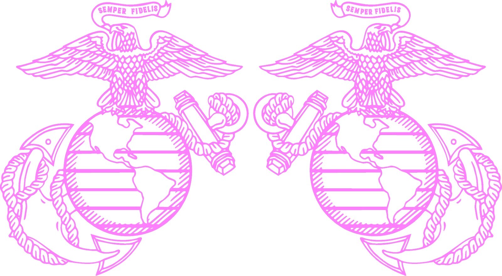 Marines Corp Emblem USMC Left and Right Vinyl Decal Multiple Colors and Sizes