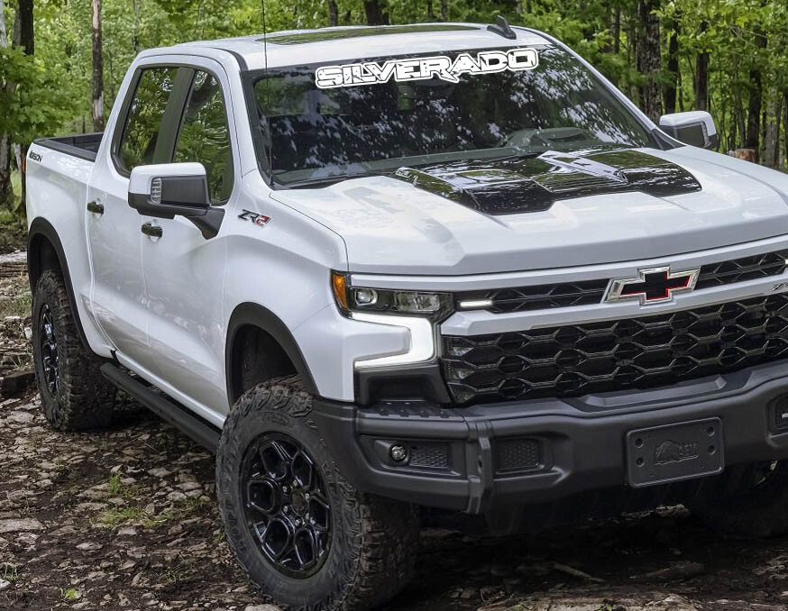 Silverado Windshield Banner Ripped Effect Decal Sticker Fits Chevrolet Chevy