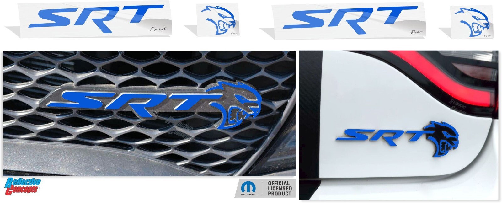 18 19 20 Charger SRT Hellcat Front & Rear SRT Emblem Overlay Decals