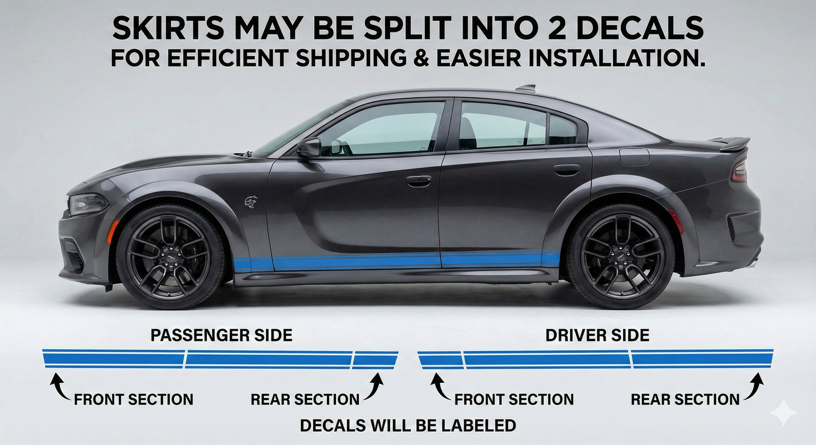Rocker Panel Livery Self Healing Vinyl Side Graphics #004 fits All 4 Door Cars