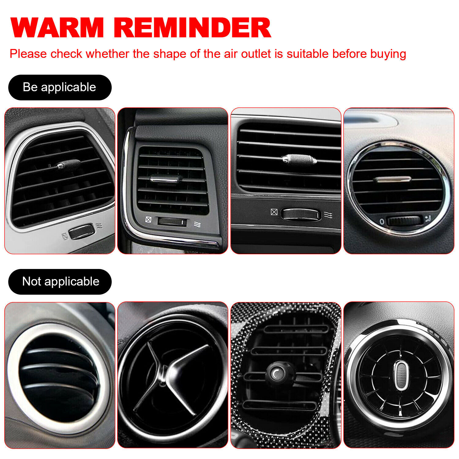 10X Car Truck Air Conditioner Outlet Vent Decoration Strip Interior Accessories