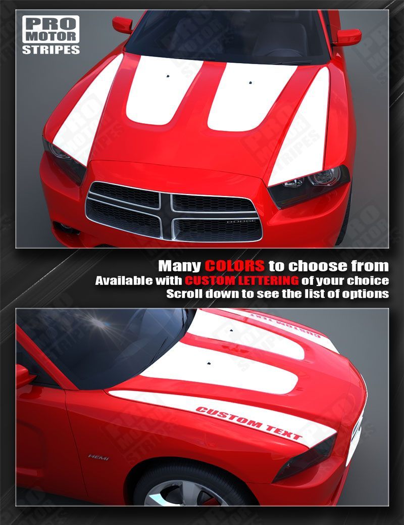 For Dodge Charger Hood Accent Stripes with Custom Lettering 2011 2012 2013 2014