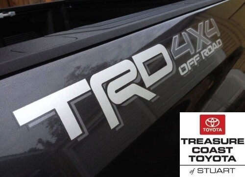 NEW OEM TOYOTA TACOMA TRD 4X4 OFF ROAD BEDSIDE VINYL DECAL SILVER & GRAY QTY 2