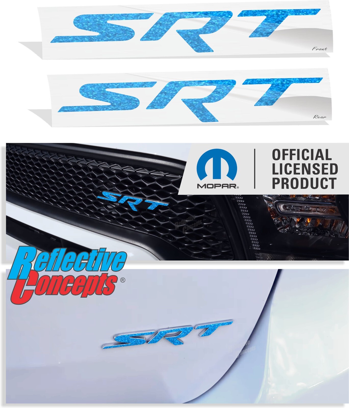2018-2024 Durango SRT, SRT 392 Front and Rear SRT Emblem Overlay Decals
