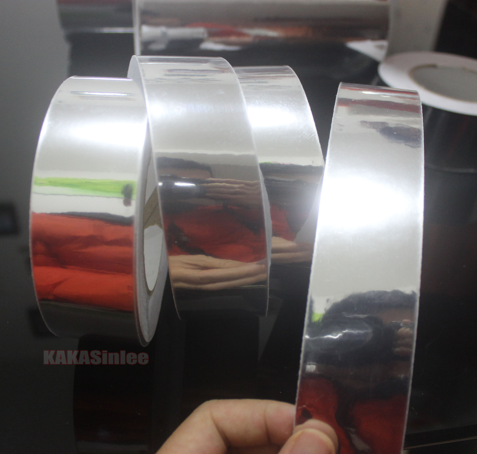 1.2inch Wide Mirror Chrome Vinyl Wrap Tape Sticker Car House Trim Decal / Silver