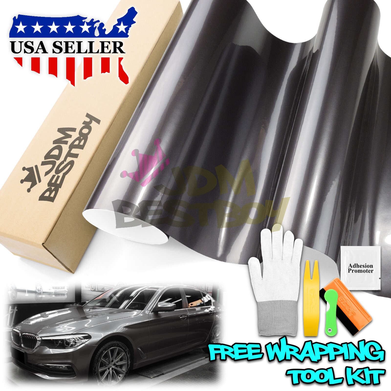 Premium Liquid Metallic Dark Agate Gray Auto Sticker Decal Vinyl Wrap Sheet Film