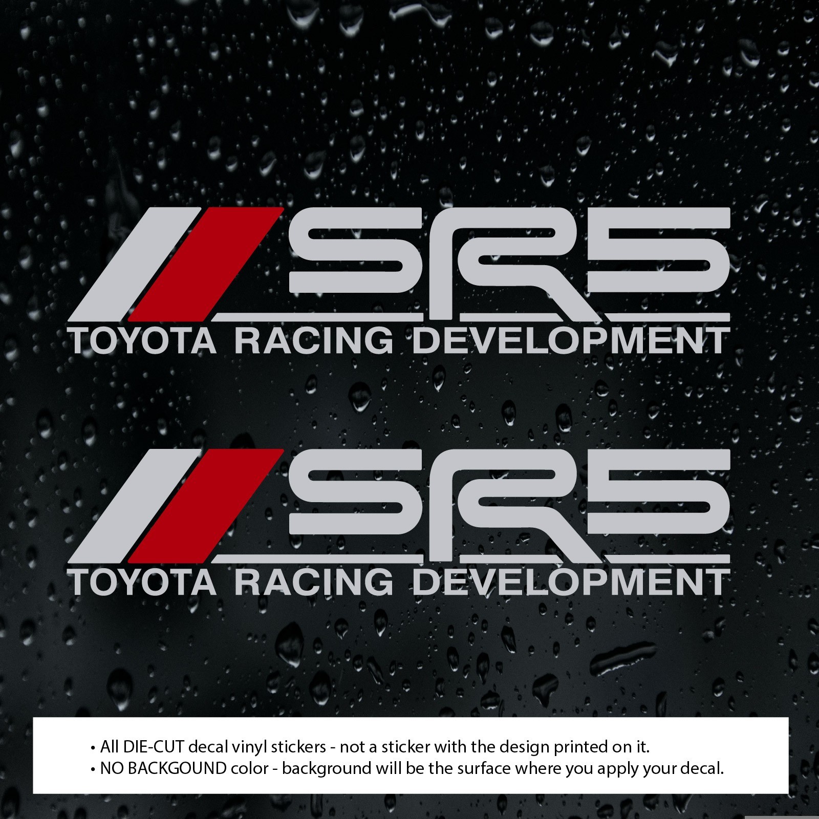 (2x) SR5 Racing Development with Stripe for Toyota Cars Truck (10″ x 2.21″)