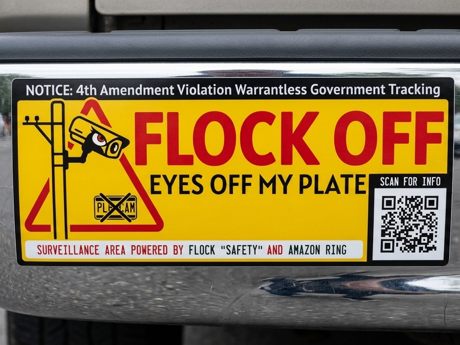 FLOCK OFF Anti-Surveillance ALPR Bumper magnet | 7.6×3.3 Heavy Duty