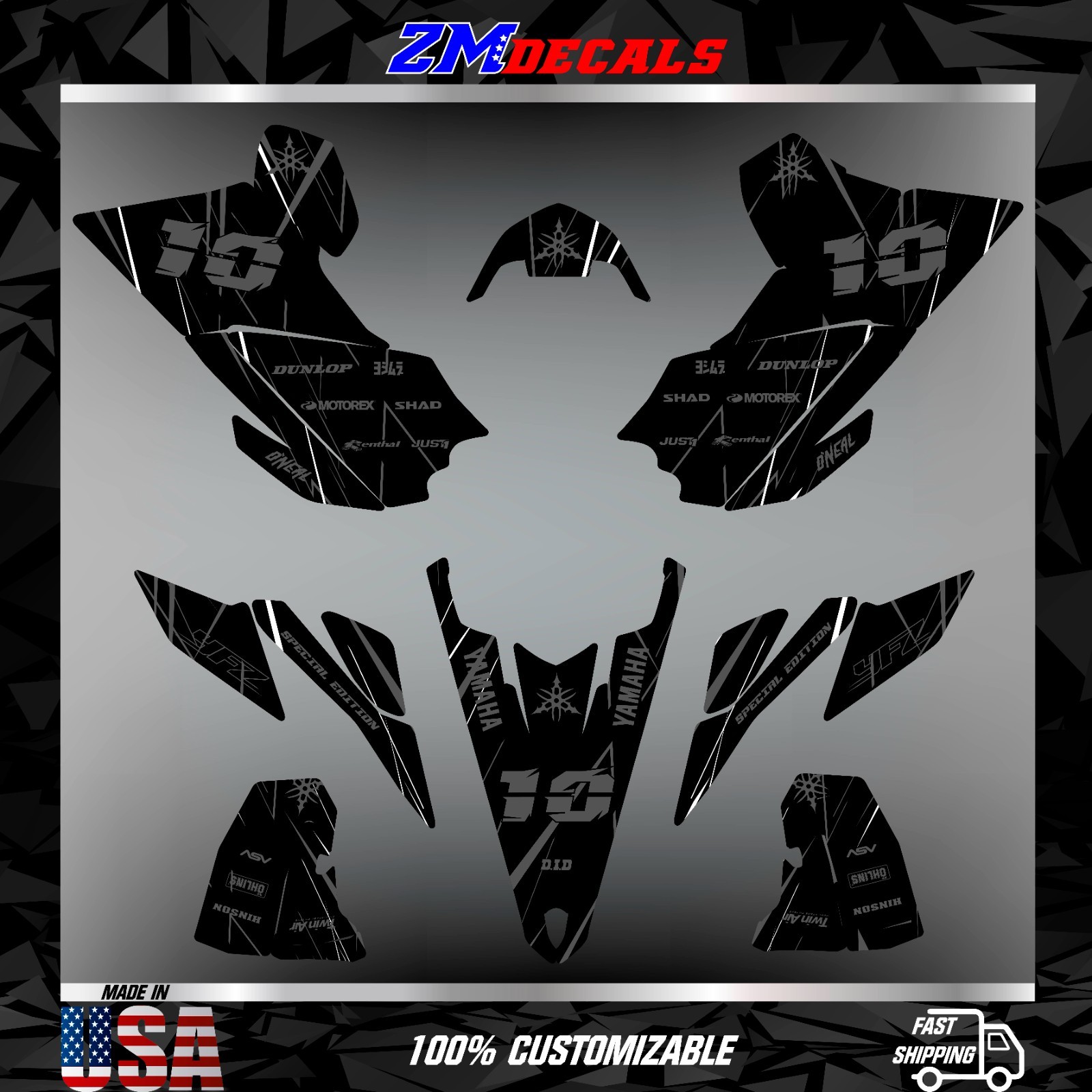 Yamaha YFZ 450R 2009–2013 Graphics Kit – Custom ATV Stickers Decals Wrap