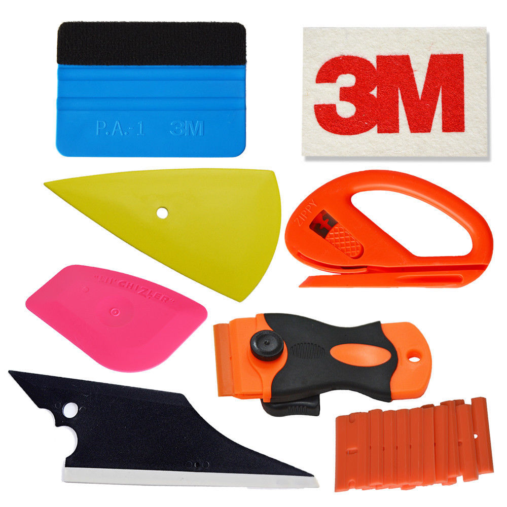 Auto Window Body Film Decals Wrapping Tint Tool Soft Squeegee Cutter Scraper DIY