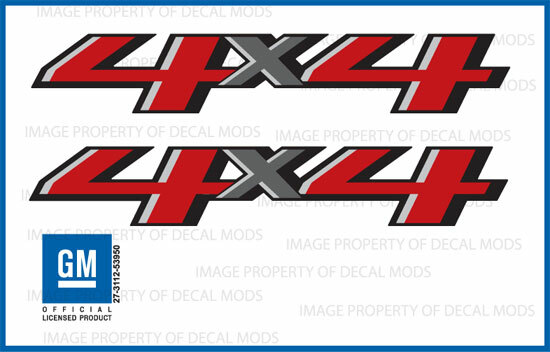 (2x) 2018 4×4 Decals F18 stickers Parts Chevy Silverado GMC Sierra Bed FG4Y0