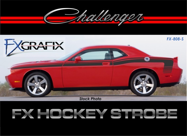 Dodge Challenger Hockey Body Side Strobe Graphics Dealer Quality Stripes