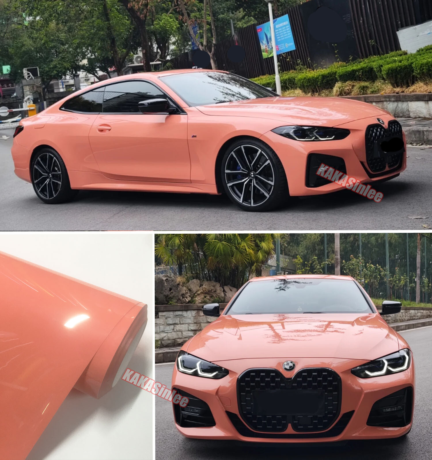 Entire Car Wrap High Glossy Pig Pink Crystal Metallic Vinyl Sticker Air Free US