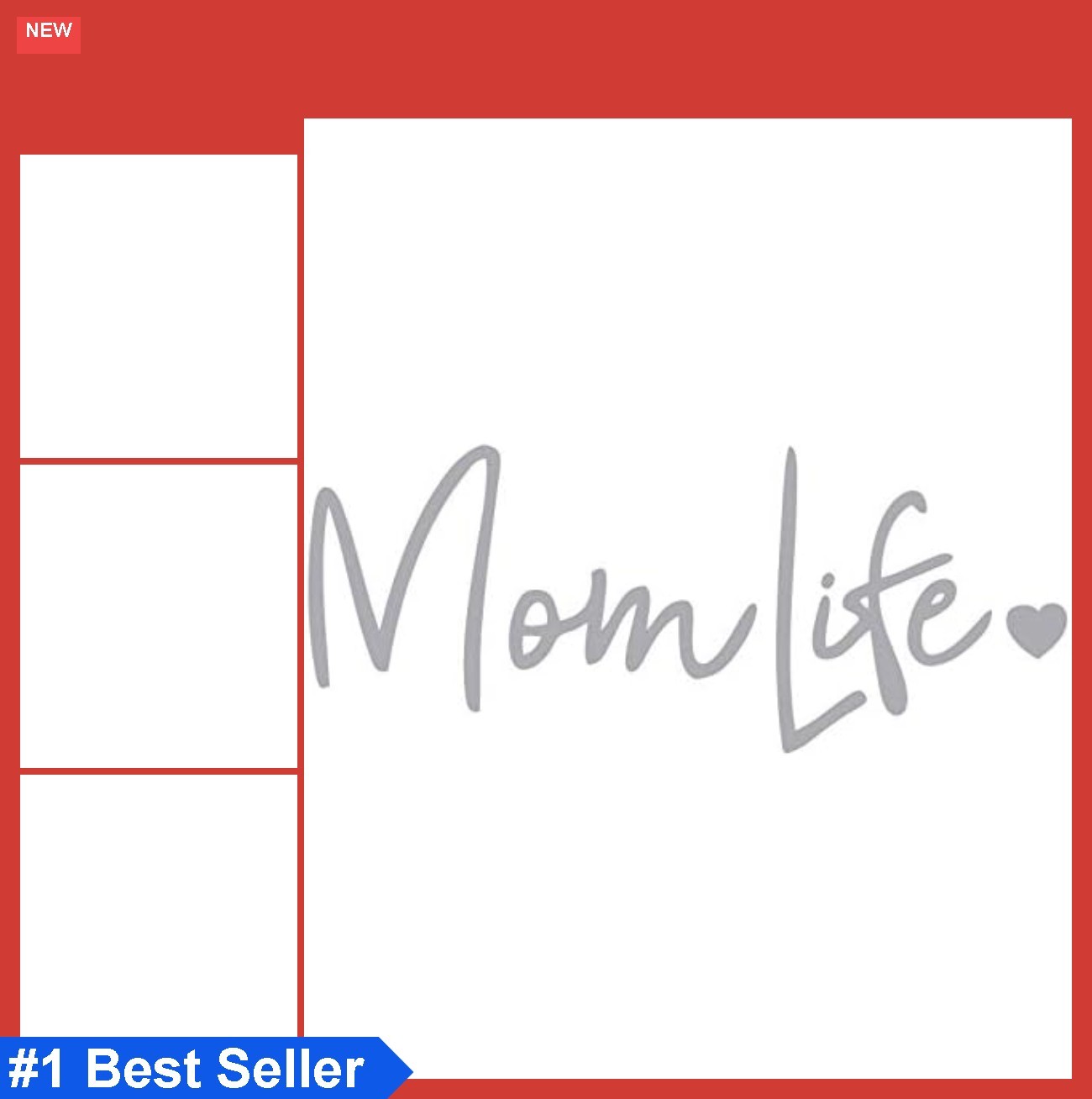Silver Mom Life Decal Vinyl Sticker Cars Trucks Vans Walls Laptop 7.5 in