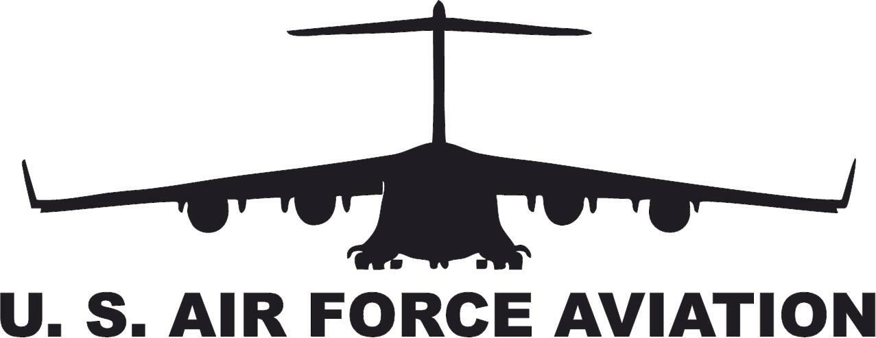 U. S. Air Force Aviation C-17 3 Mil Vinyl Sticker for a Car or Truck Window