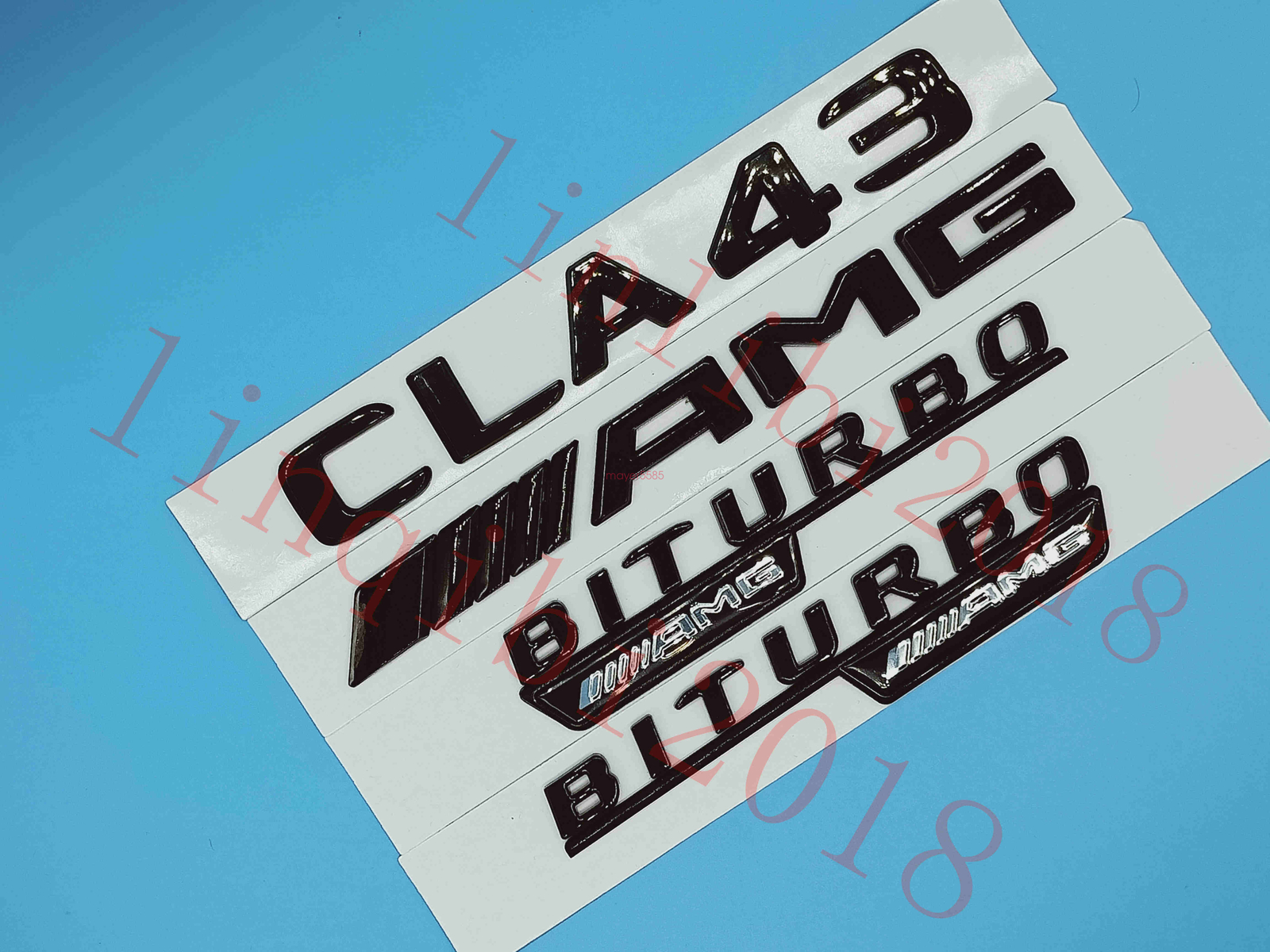 Gloss Black Flat ” CLA43 AMG BITURBO” Trunk Embl Badge Sticker for Mercedes Benz