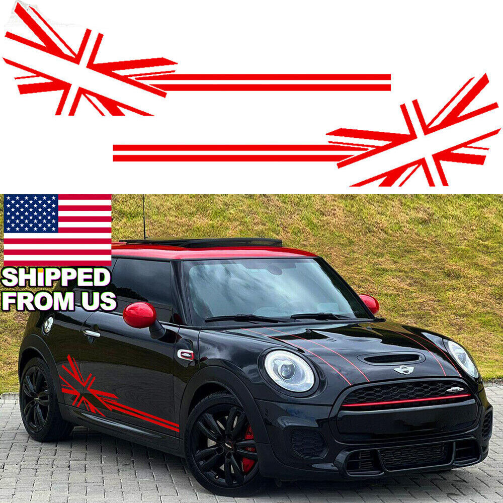 69″x19″ Red Britain element Car Side Decal Sticker For MINI Cooper VW Beetle Etc