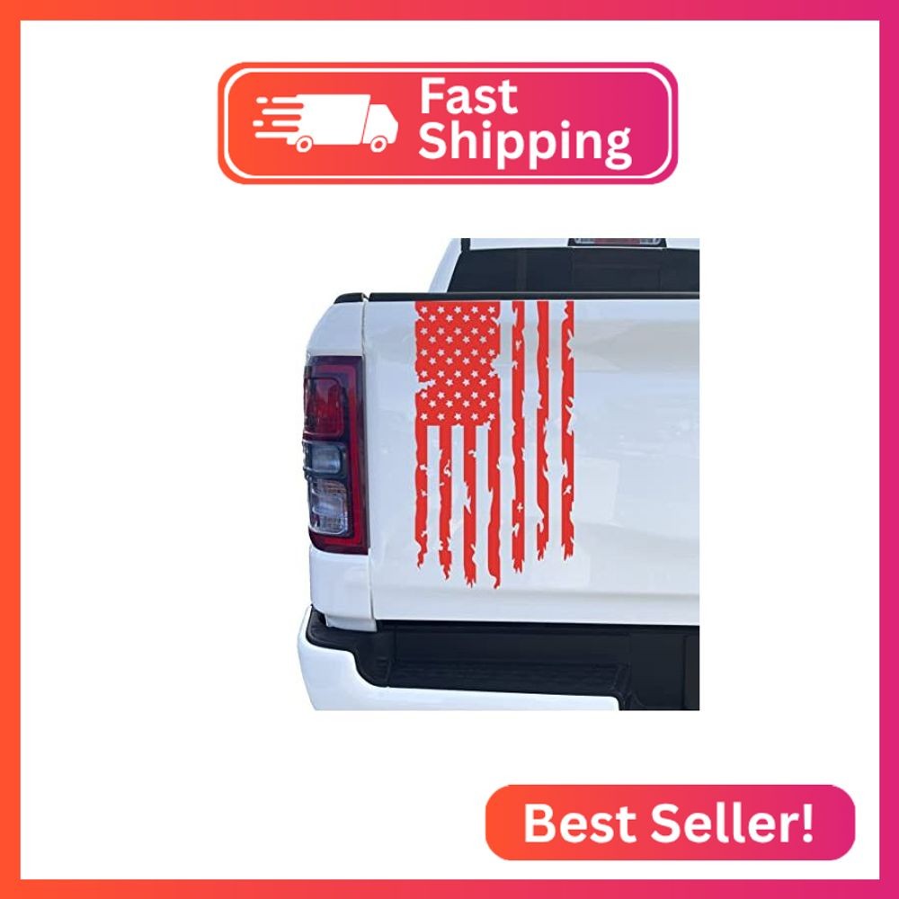 Aldera Graphics Distressed American USA US Flag Truck Tailgate Vinyl Decal Stick