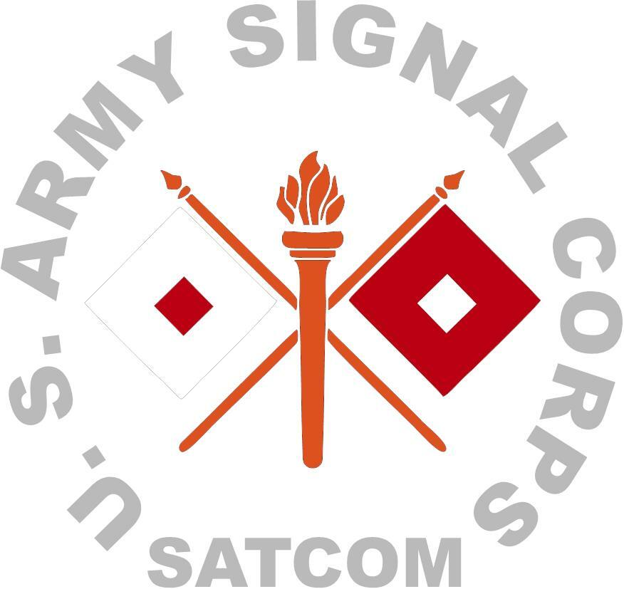 U S Army Signal Corps SATCOM 3 Mil Vinyl Sticker for a Car or Truck Window