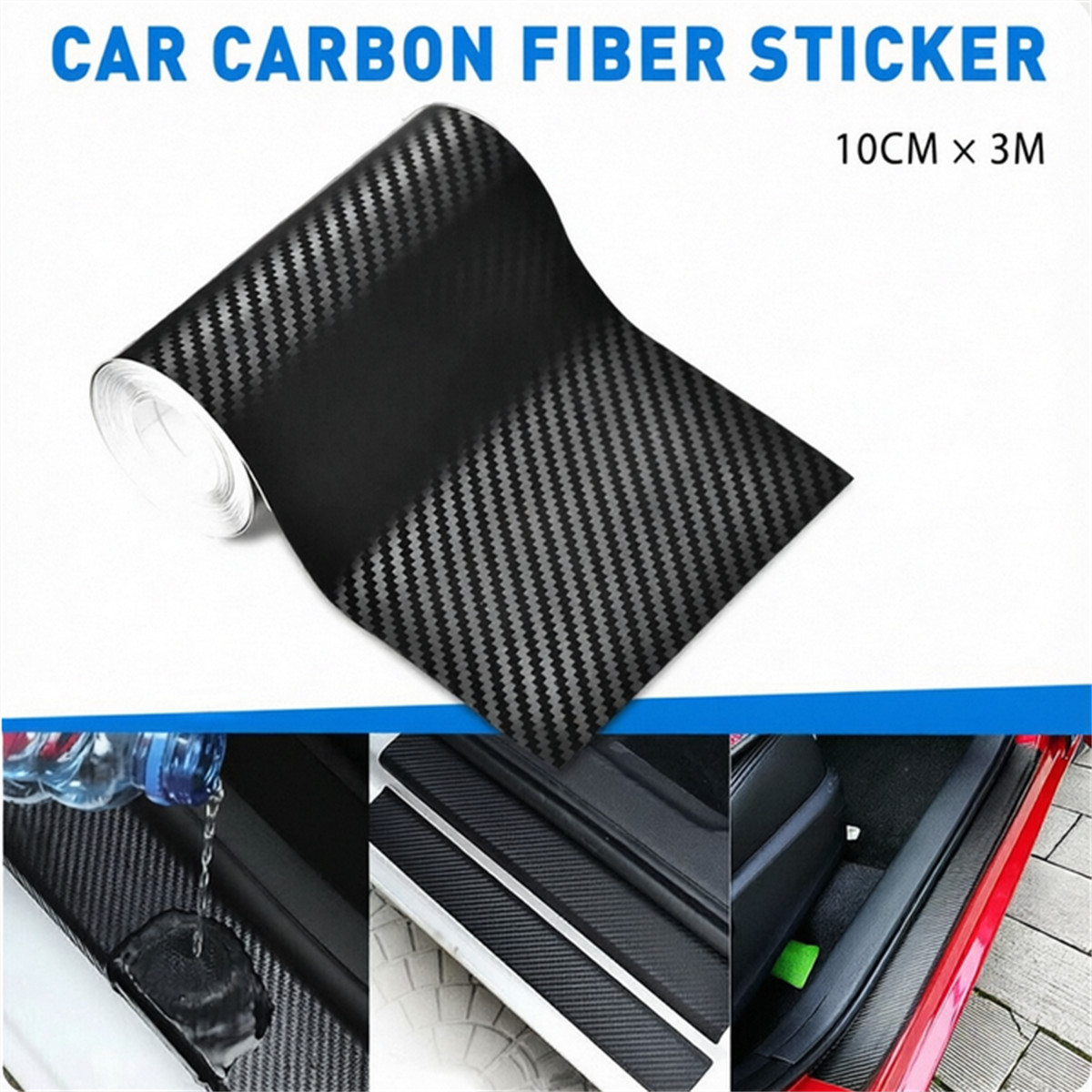 Car Carbon Fiber Vinyl Film Sticker Door Sill Scuff Anti Scratch Tape Protection