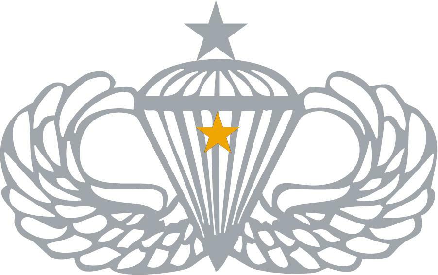 Senior Jump Wing One Combat Jump 3 Mil Vinyl Sticker for Car or Truck Window