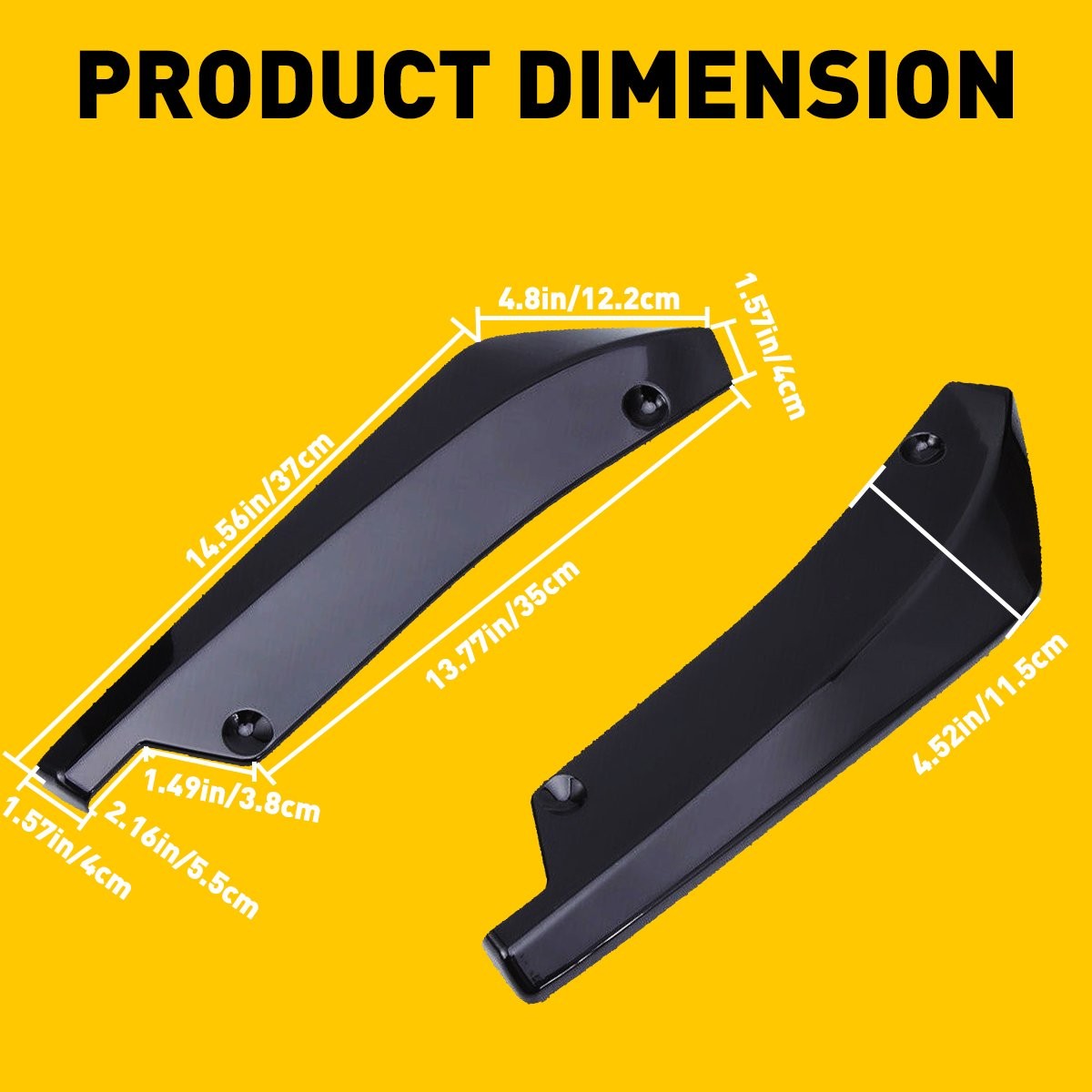 Pair Car Black Universal Bumper Rear Lip Diffuser Splitter Canard Protector New