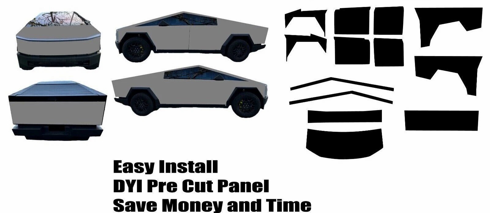 Cybertruck DIY PPF Paint Protection Film Wrap Color Change Gloss Brooklyn Grey
