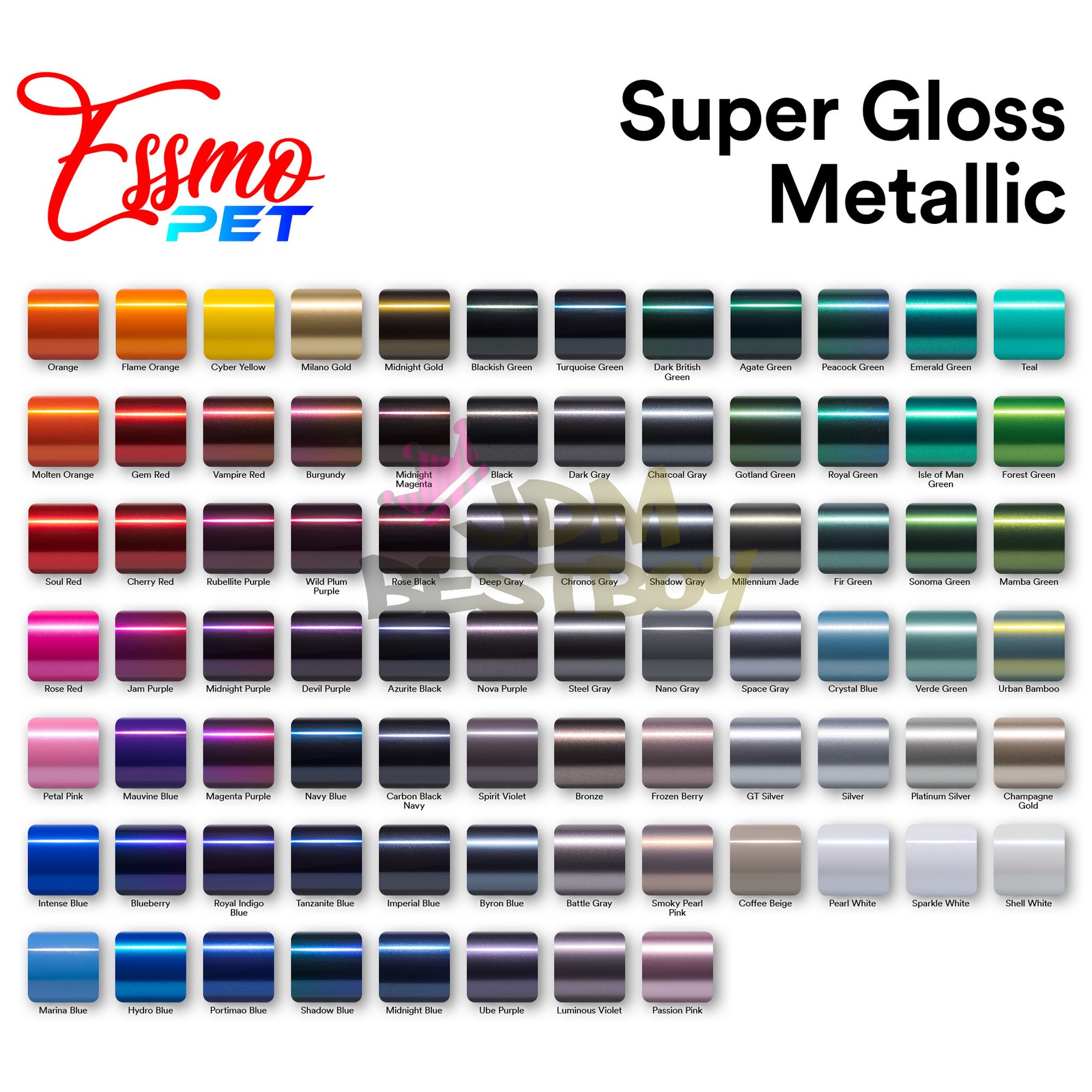 ESSMO PET Super Gloss Metallic Midnight Magenta Car Vinyl Wrap Decal Like Paint