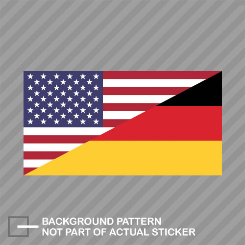USA Germany Combo Friendship Flag Sticker Decal Vinyl half american half german