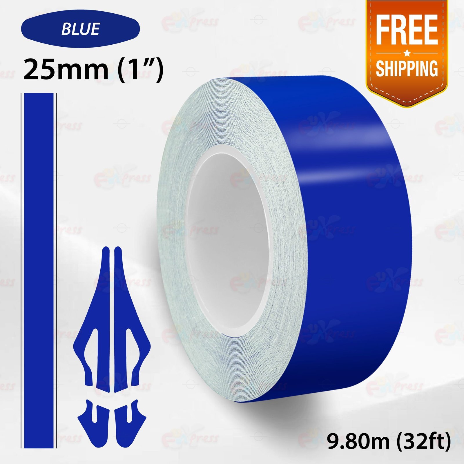 BLUE 1″ 25mm Roll PIN STRIPE Car Model Bike Streamline TAPE Decal Vinyl Sticker