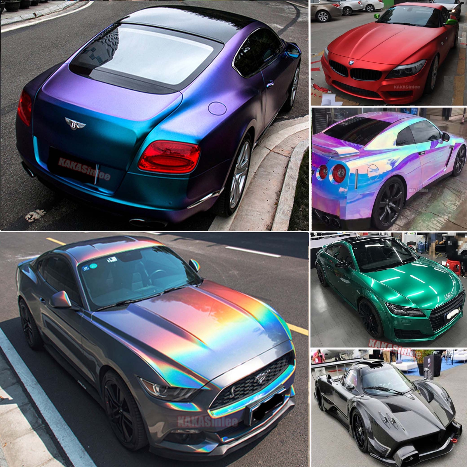 Air Free Chameleon 5D Pearl Glossy Matte Satin Full Car Vinyl Wrap Sticker HDUS
