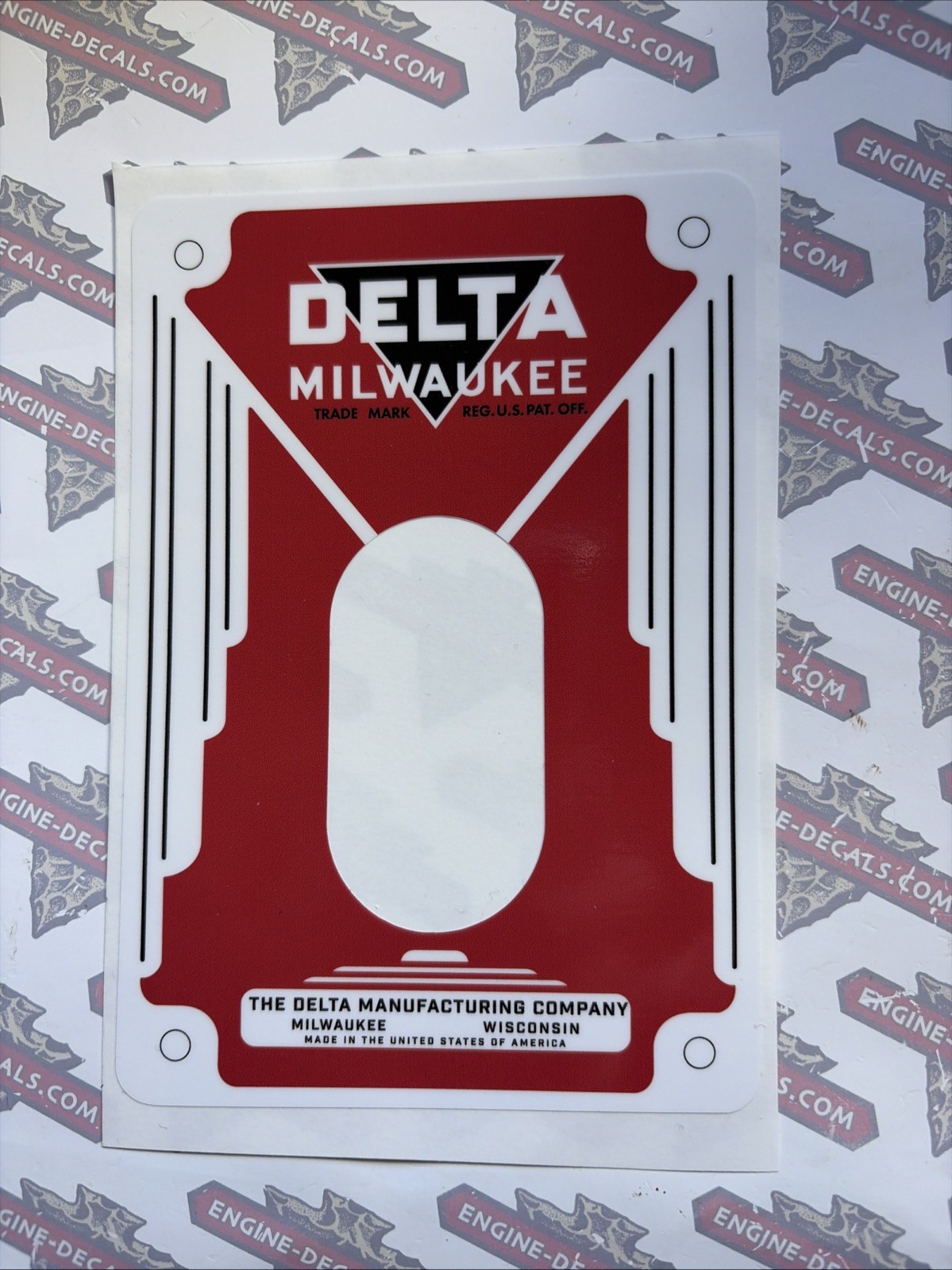 Delta Heavy Duty Switch Plate Decal Mag Start 1940’s Reproduction Qty 1
