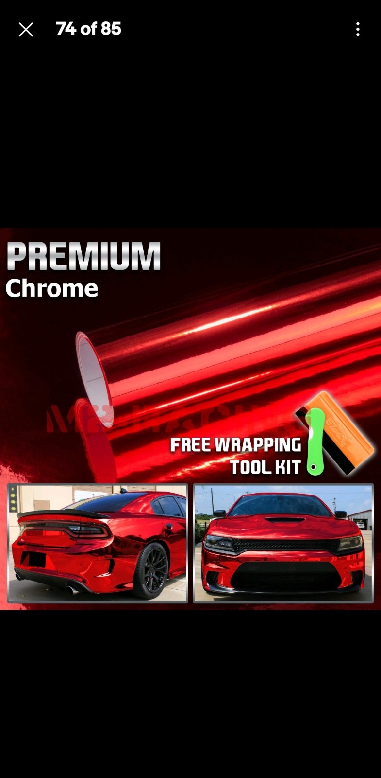 Chrome Gloss Car Vinyl Film Wrap Sticker Decal Air Release Bubble Free Sheet DIY