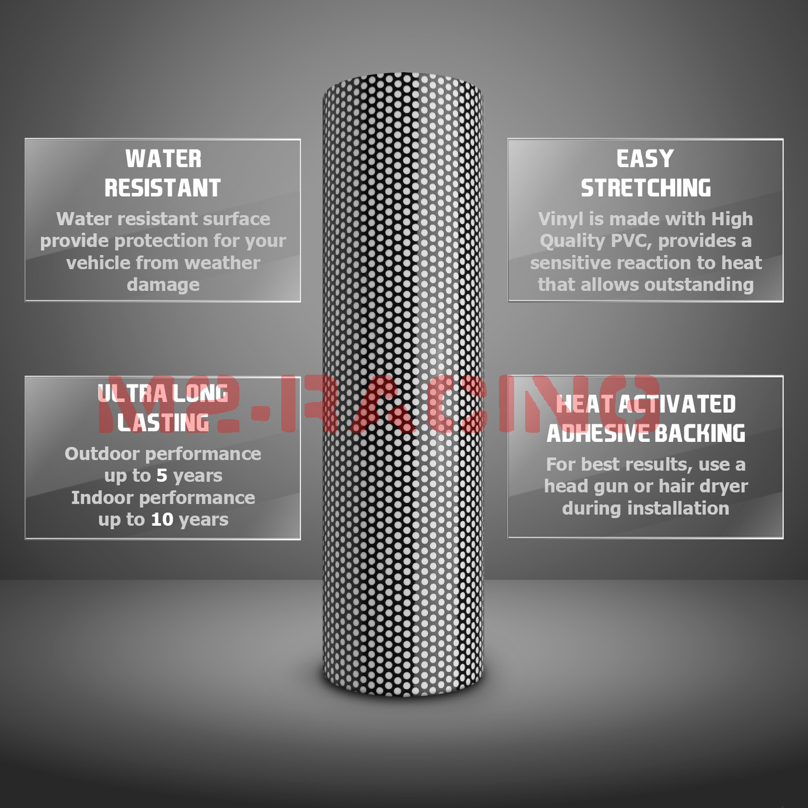 11 Sizes Perforated One Way Vision White Print Media Vinyl Privacy Window Film