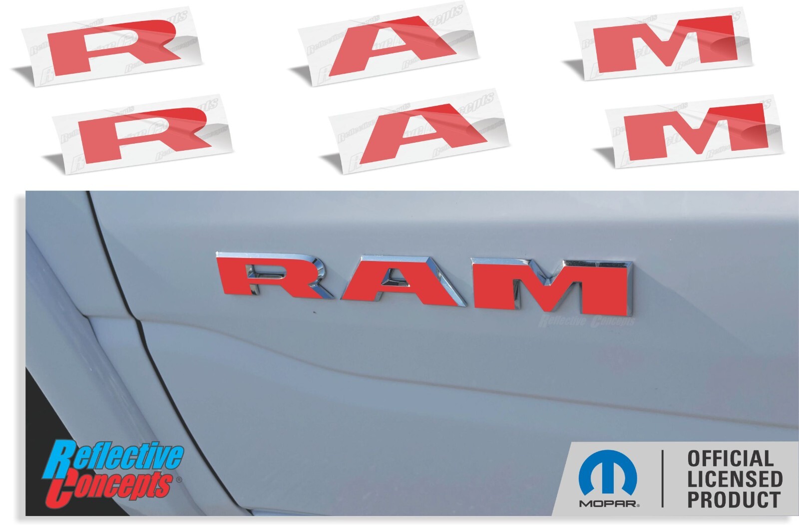 RAM Door Badge Overlay Decal Stickers for 2019-2025 Ram
