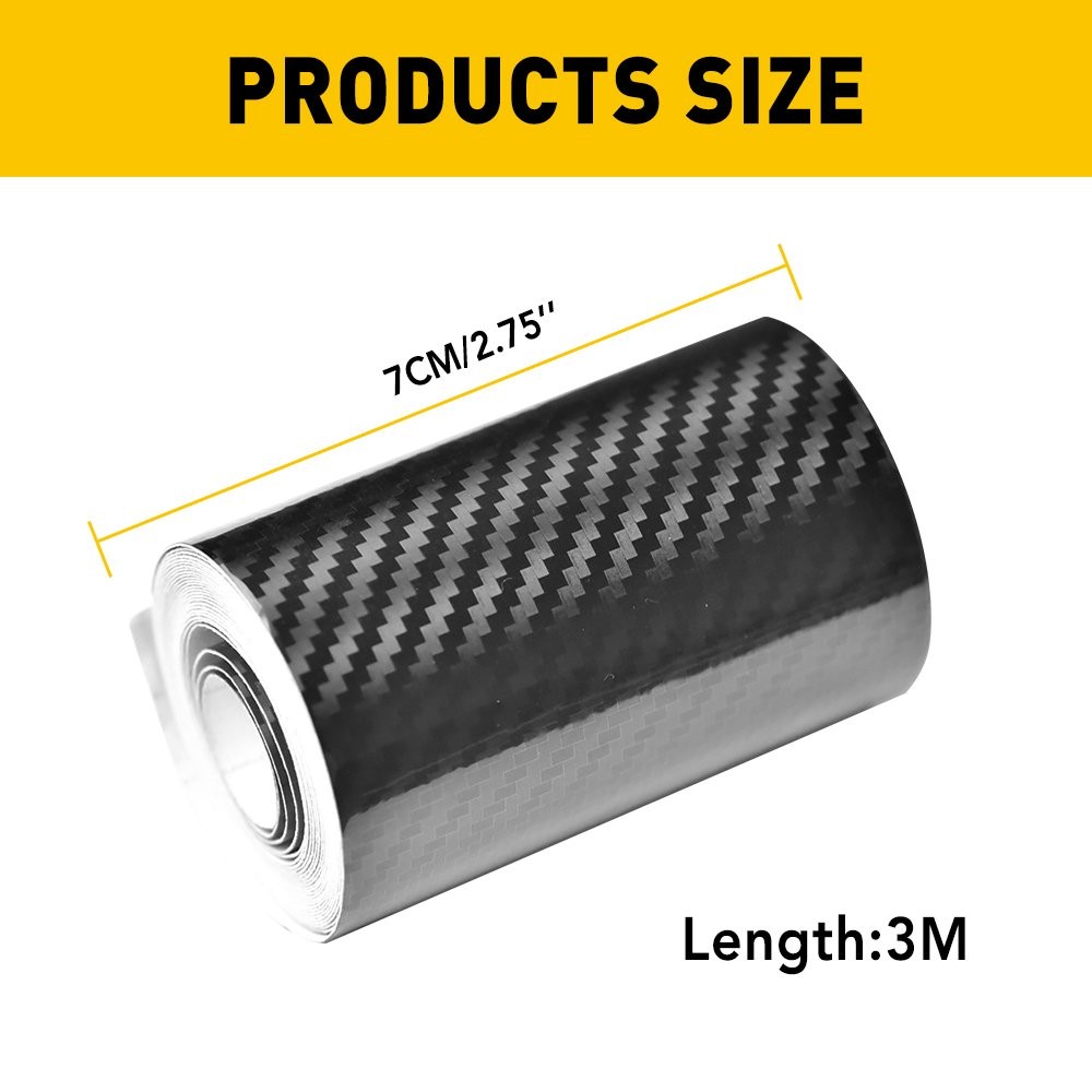 Carbon Sticker Fiber Scuff Sill Cover Protector Anti Scratch Strip Car Door Body